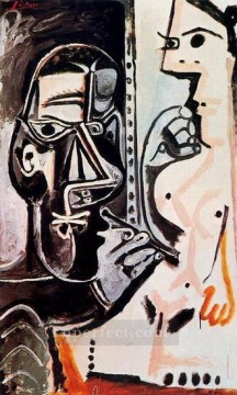 ヌード Painting - アーティストとそのモデル 4 1963 年の抽象的なヌード